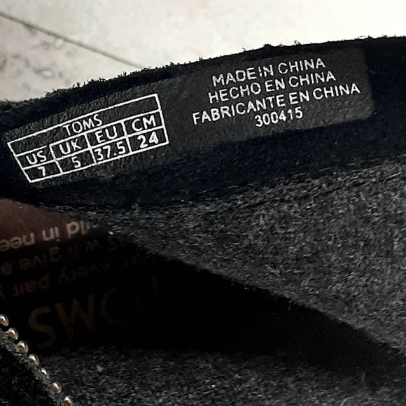 Ladies Toms Black Suede Platform Ankle Boot Size 7 - Picture 8 of 8